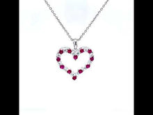 Load and play video in Gallery viewer, Fancy Lab-Grown Ruby Heart Pendant Necklace-SYP003RP
