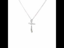 Load and play video in Gallery viewer, 0.02 CTW Cross Pendant Necklace-P0169CLP