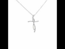 Load and play video in Gallery viewer, 0.24 CTW Cross Pendant Necklace-P0168CLP