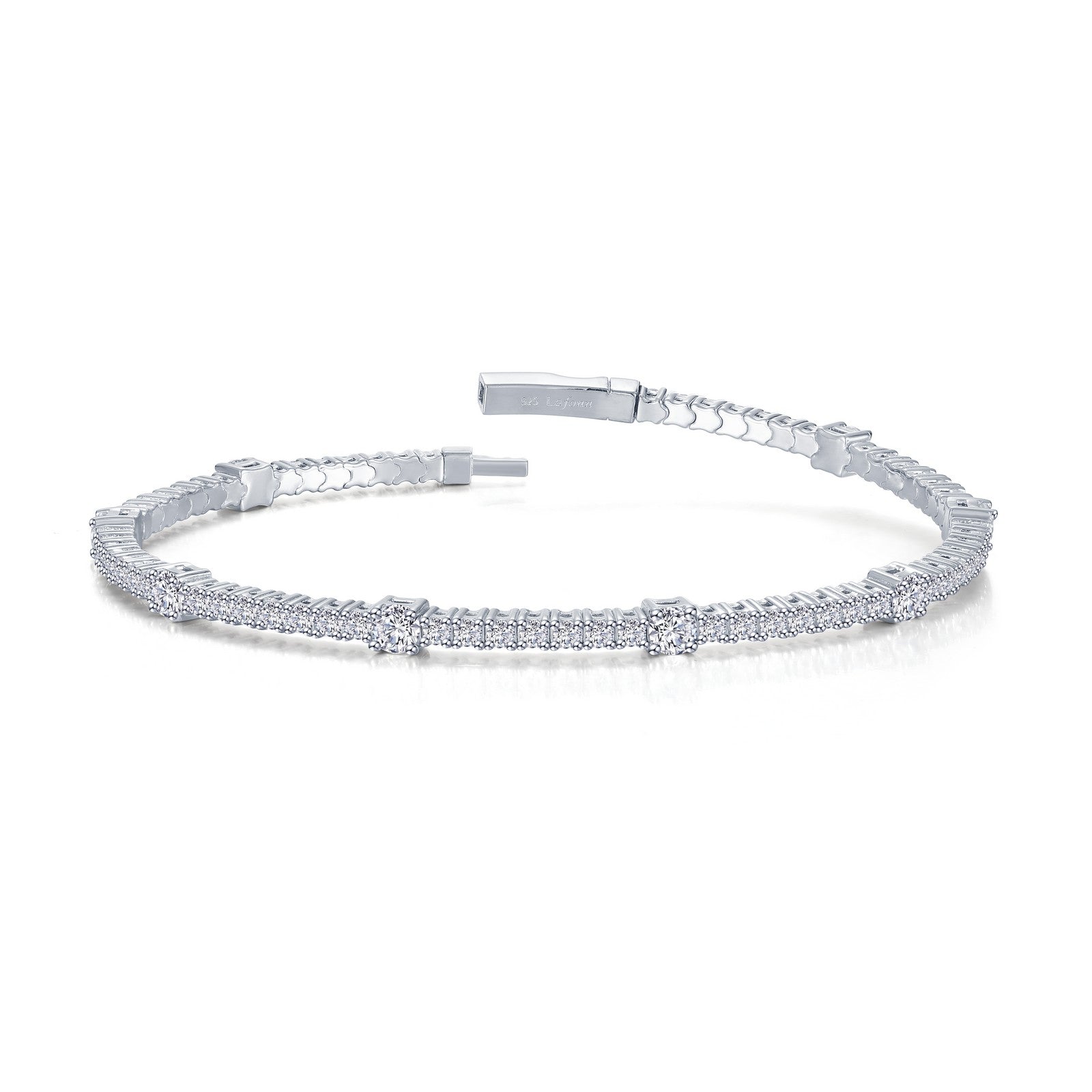 3.58 CTW Station Flexible Tennis Bracelet-B0196CLP