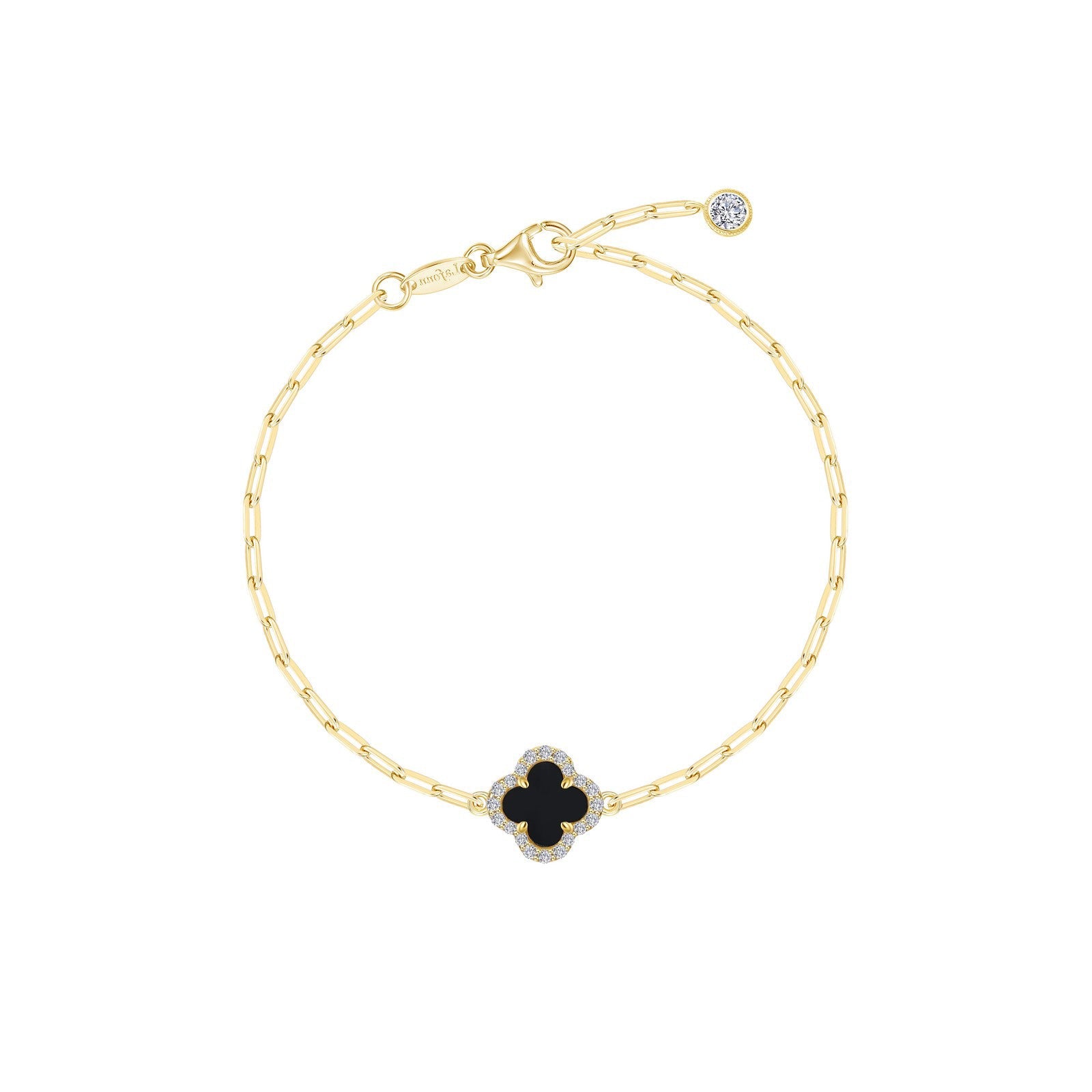  Black Onyx Paperclip Bracelet-B0210OXG