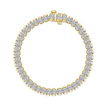 Load image into Gallery viewer, 7.5 CTW Aria Half- Bezel Tennis Bracelet-B0220CLG

