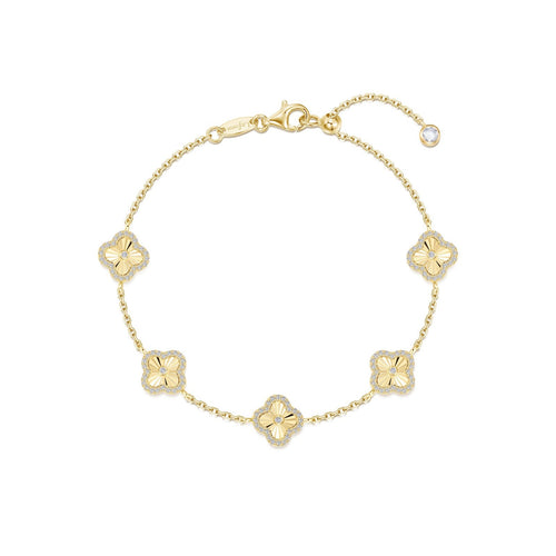 Gold Clover Motif Bracelet-B2005CLG