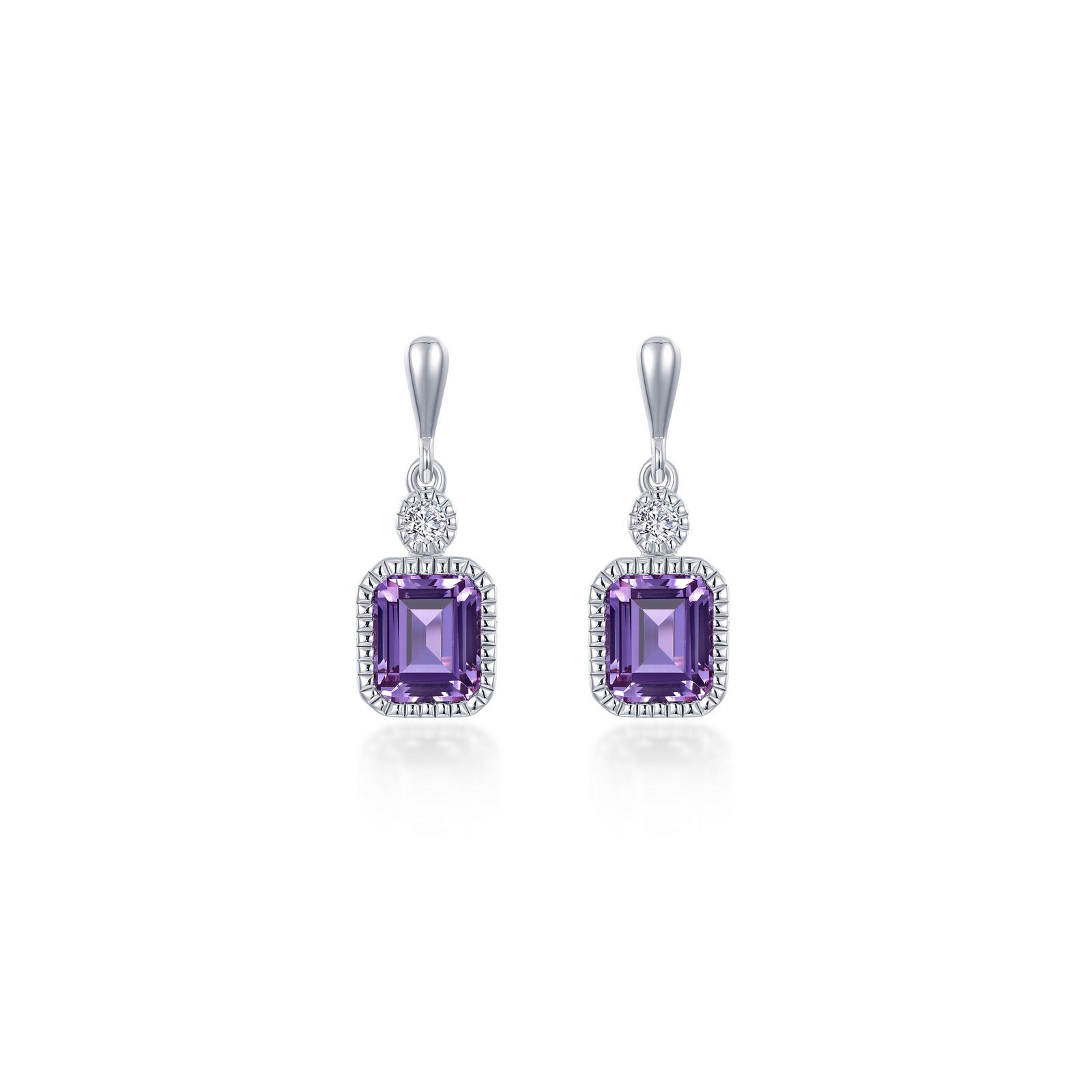 February Birthstone Earrings-BE007AMP