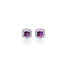 Load image into Gallery viewer, Cushion-Cut Halo Stud Earrings-E0329AMP
