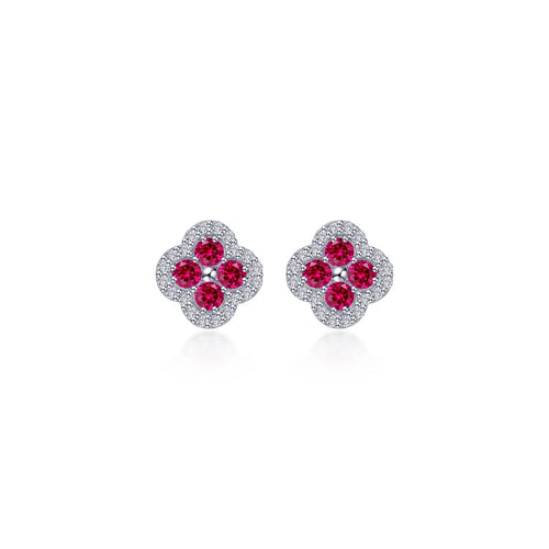 0.8 CTW Flower Halo Stud Earrings-E0610CRP