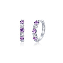 Load image into Gallery viewer, Josie Amethyst Hoop Earrings-E0649AMP
