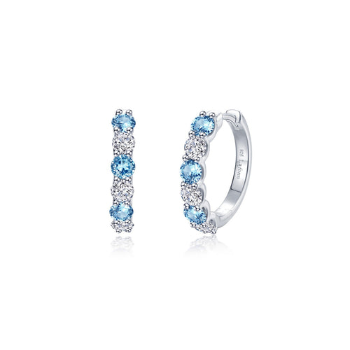 Josie Blue Topaz Hoop Earrings-E0649BTP