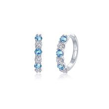 Load image into Gallery viewer, Josie Blue Topaz Hoop Earrings-E0649BTP
