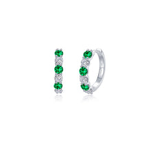 Load image into Gallery viewer, Josie Emerald Hoop Earrings-E0649CEP
