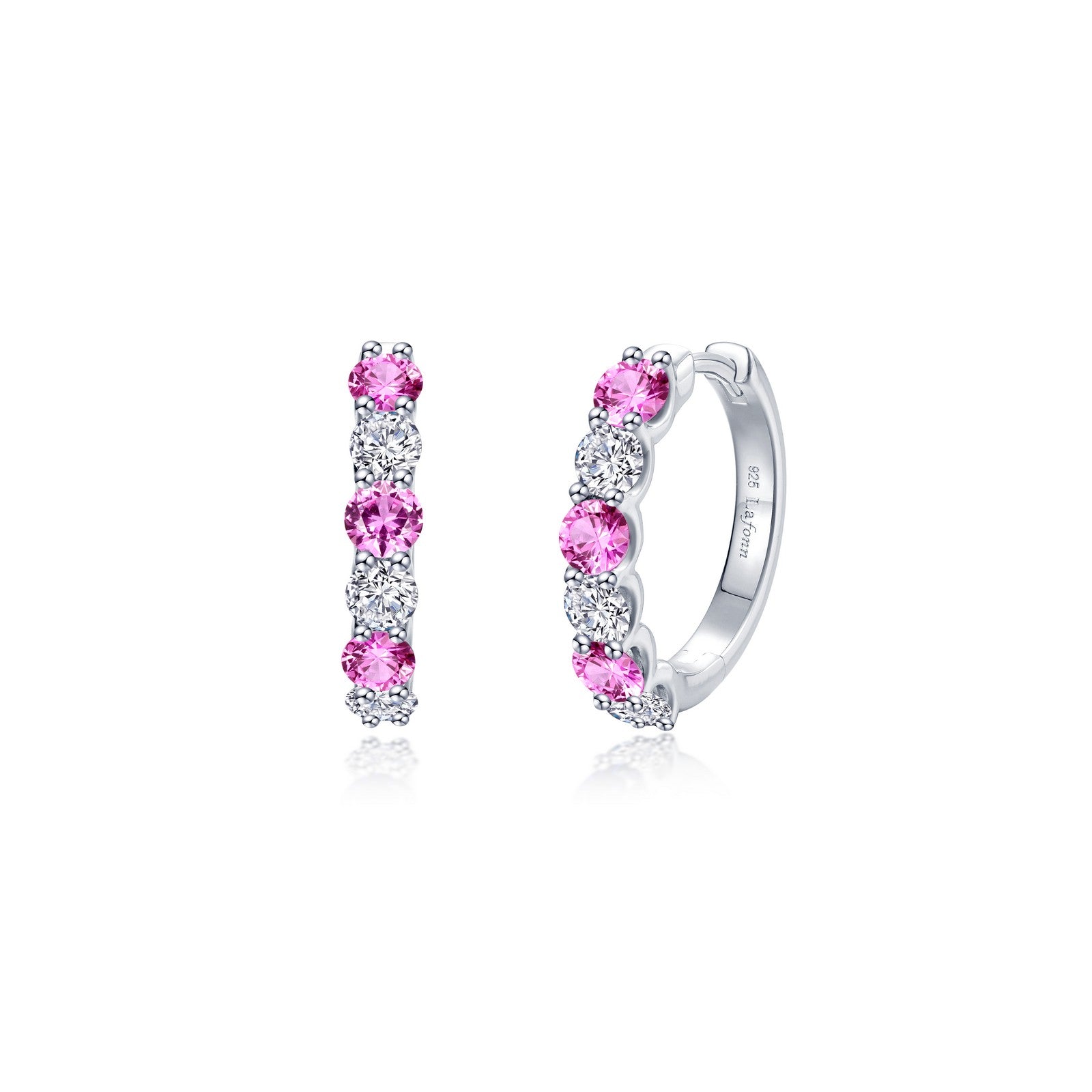 Josie Pink Sapphire Hoop Earrings-E0649PKP
