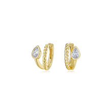 Load image into Gallery viewer, Tessa Bypass Pear Huggie Earrings-E0677CLG
