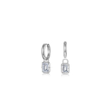 Load image into Gallery viewer, Emerald-Cut Padlock Huggies-E0700CLP
