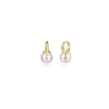 Load image into Gallery viewer, Pearl Essence Drop Huggie Earrings-E0702PLG
