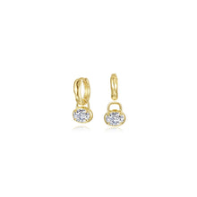 Load image into Gallery viewer, Oval Charm Molten Huggie Hoops-E0713CLG
