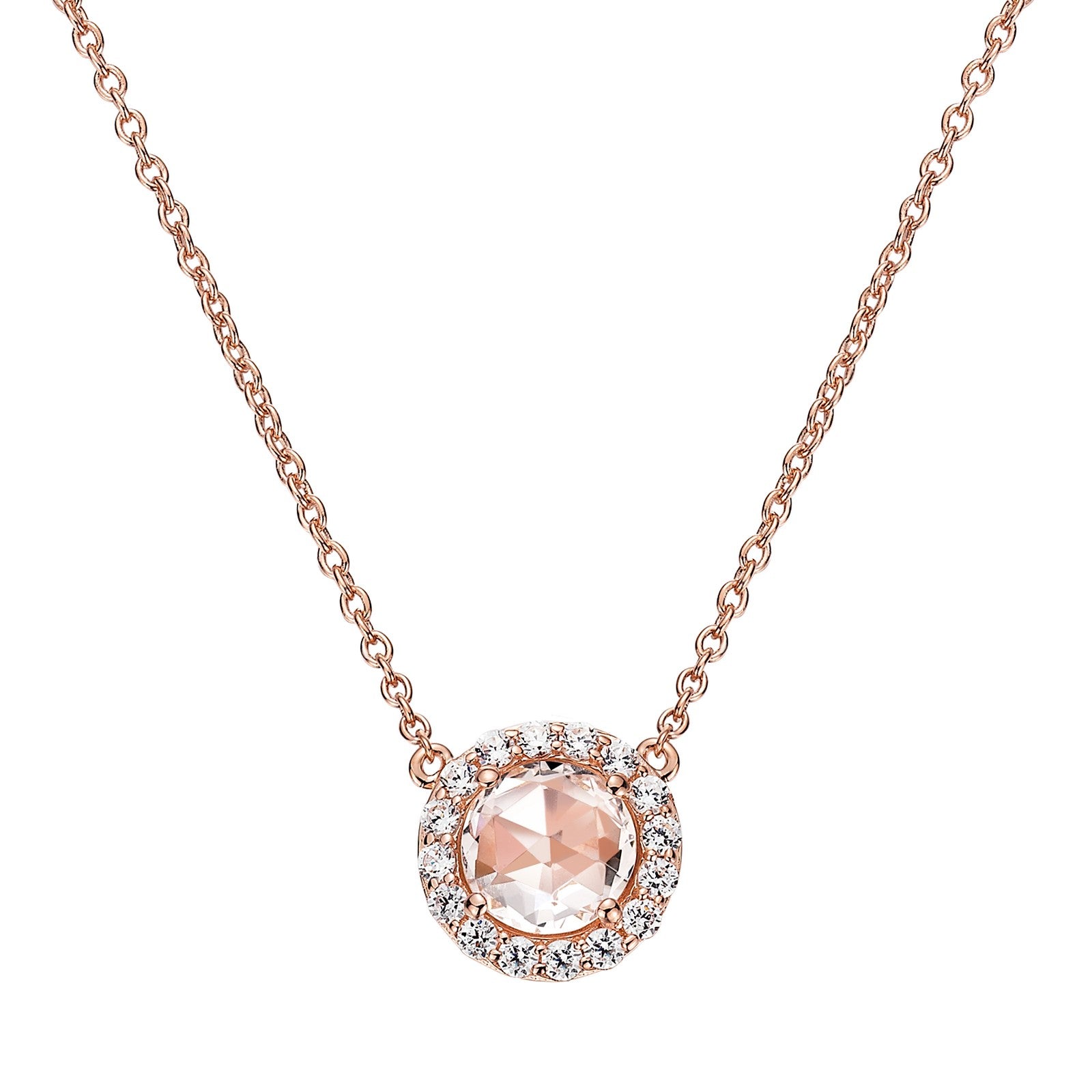 Rose-Cut Halo Necklace-N0073MGR
