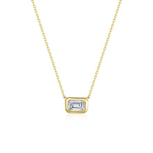 Load image into Gallery viewer, East-West Bezel-Set Emerald-Cut Solitaire Choker Necklace-N0312CLG
