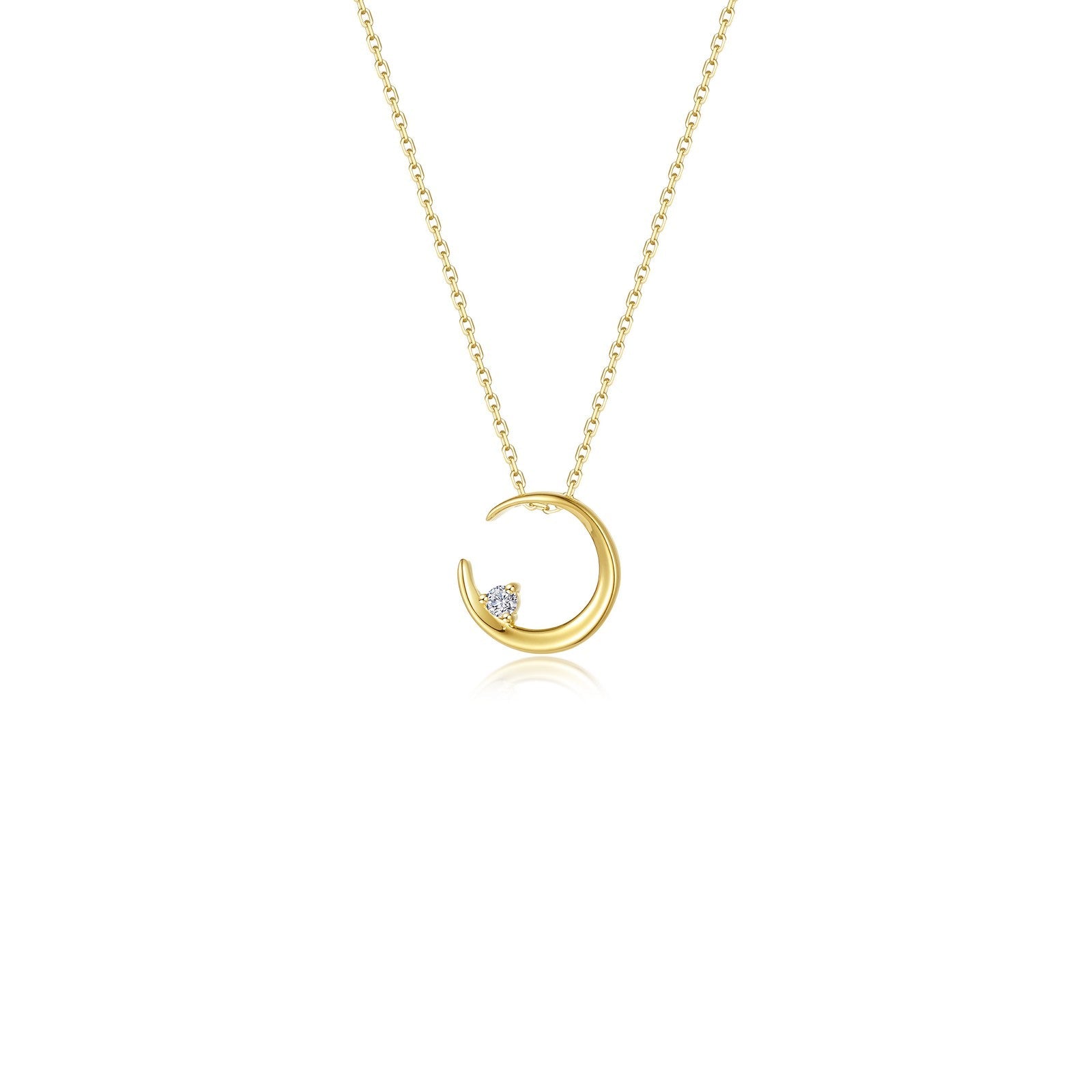 Crescent Moon Necklace-N2031CLG