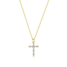 Load image into Gallery viewer, Eden Baguette Cross Necklace-N2035CLG
