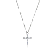 Load image into Gallery viewer, Eden Baguette Cross Necklace-N2035CLP
