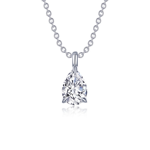Pear-Shaped Solitaire Necklace-P0273CLP