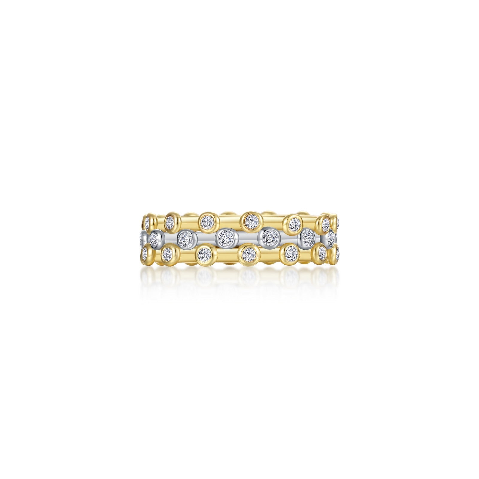 3-Piece Bezel-Set Eternity Ring Set-R0528CLT