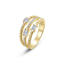 Load image into Gallery viewer, Mixed-Cut Half Bezel Rope Ring-R0582CLG
