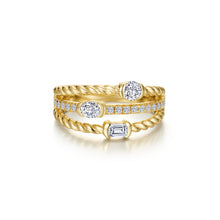 Load image into Gallery viewer, Mixed-Cut Half Bezel Rope Ring-R0582CLG
