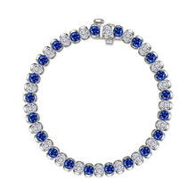 Load image into Gallery viewer,  7.5 CTW Aria Half- Bezel Sapphire Tennis Bracelet-SYB006SP

