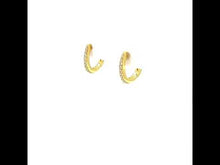 Load and play video in Gallery viewer, Dainty Huggie Hoop Earrings-BE006CLG
