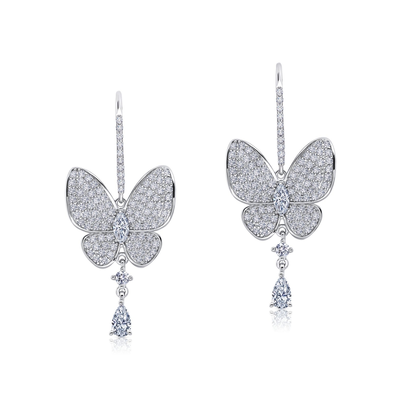 Butterfly Drop Earrings-7E014CLP
