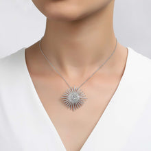 Load image into Gallery viewer, Sunburst Pendant Necklace-7P003CLP

