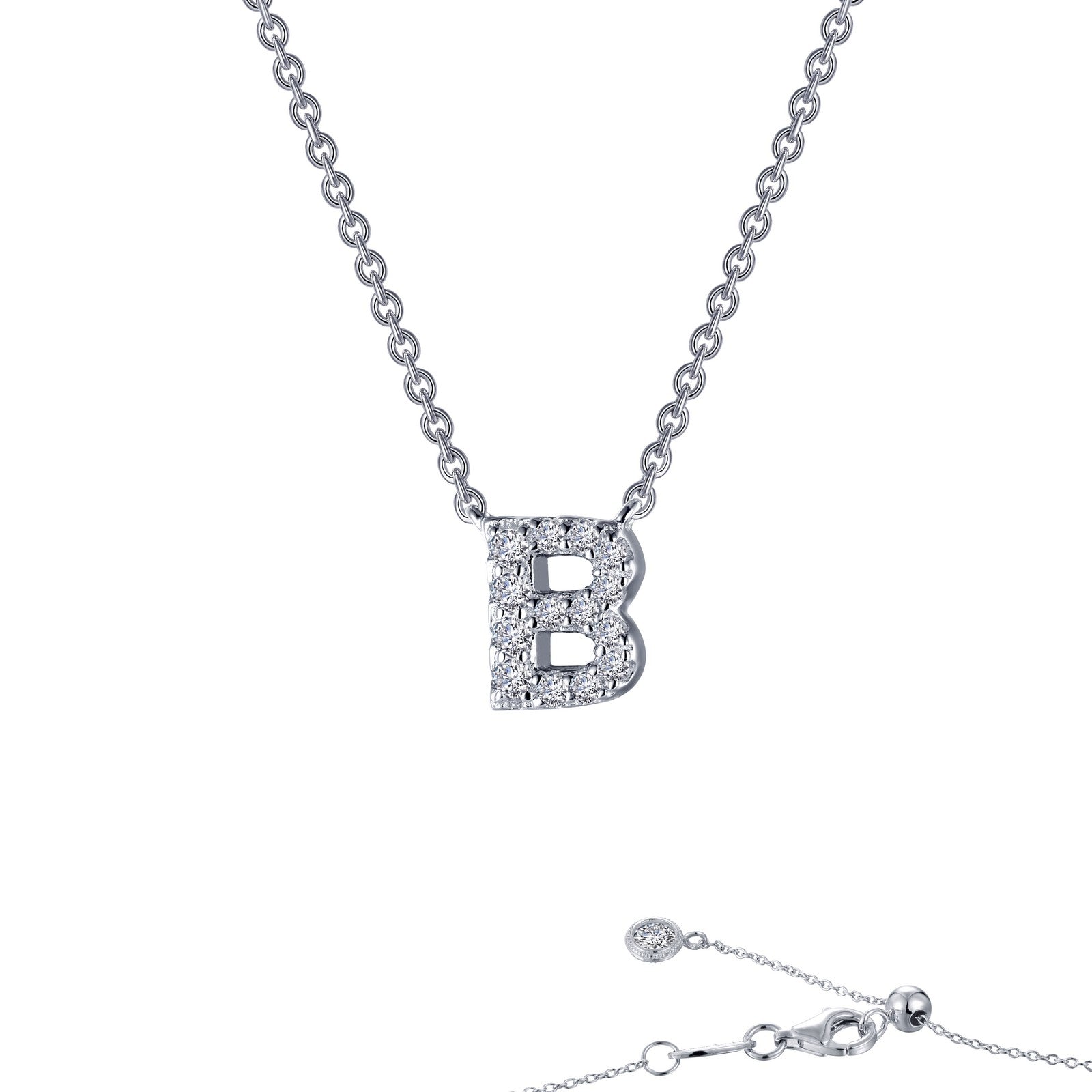 Letter B Pendant Necklace-9N082CLP