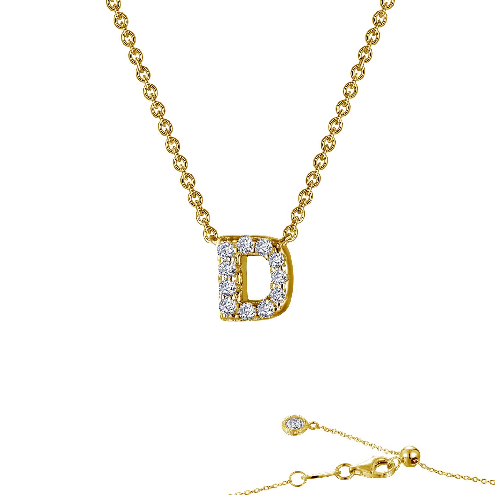 Letter D Pendant Necklace-9N084CLG