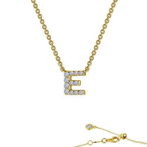 Letter E Pendant Necklace-9N085CLG