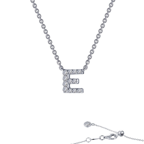 Letter E Pendant Necklace-9N085CLP