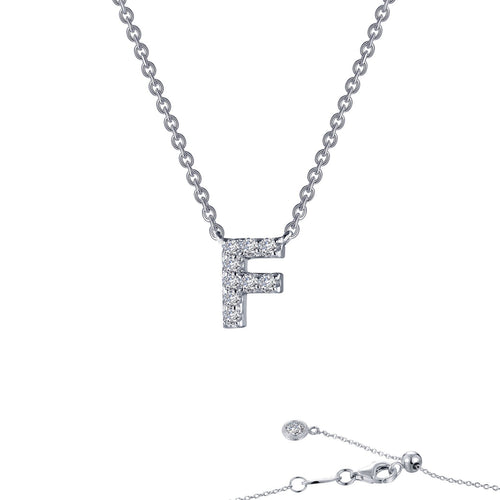 Letter F Pendant Necklace-9N086CLP