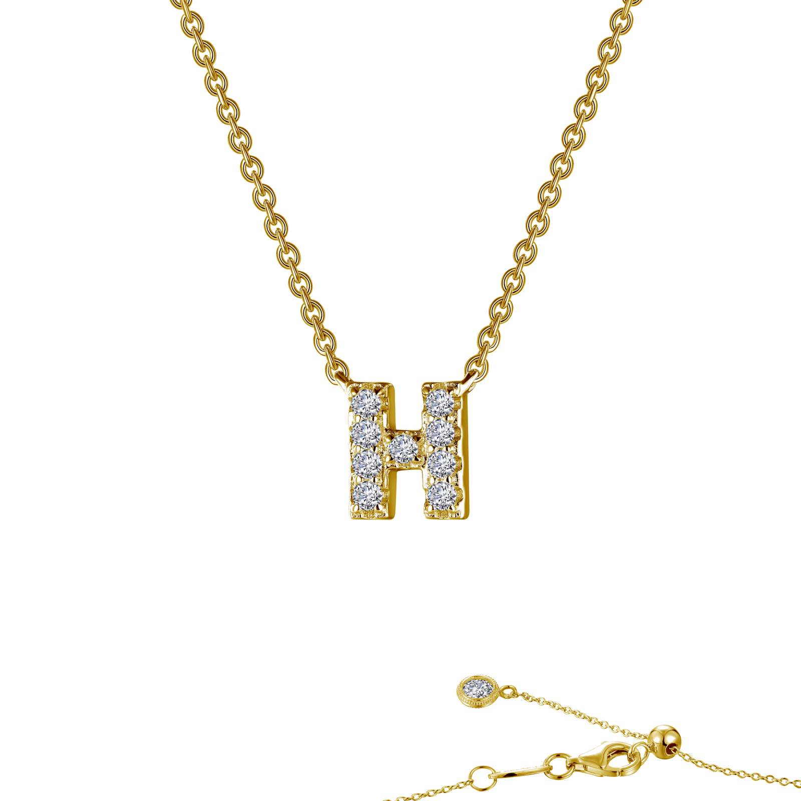 Letter H Pendant Necklace-9N088CLG