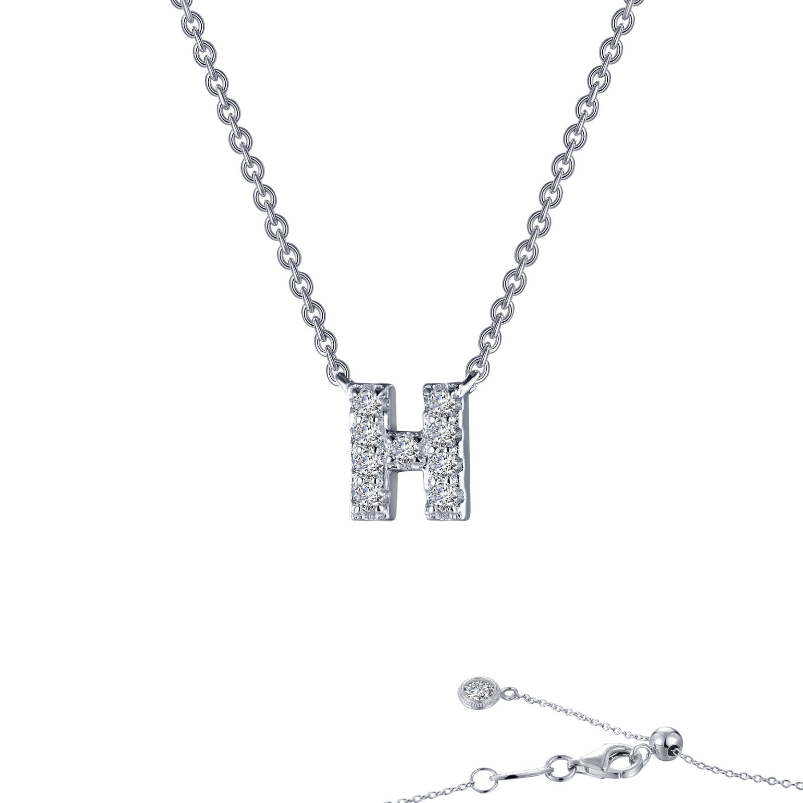 Letter H Pendant Necklace-9N088CLP