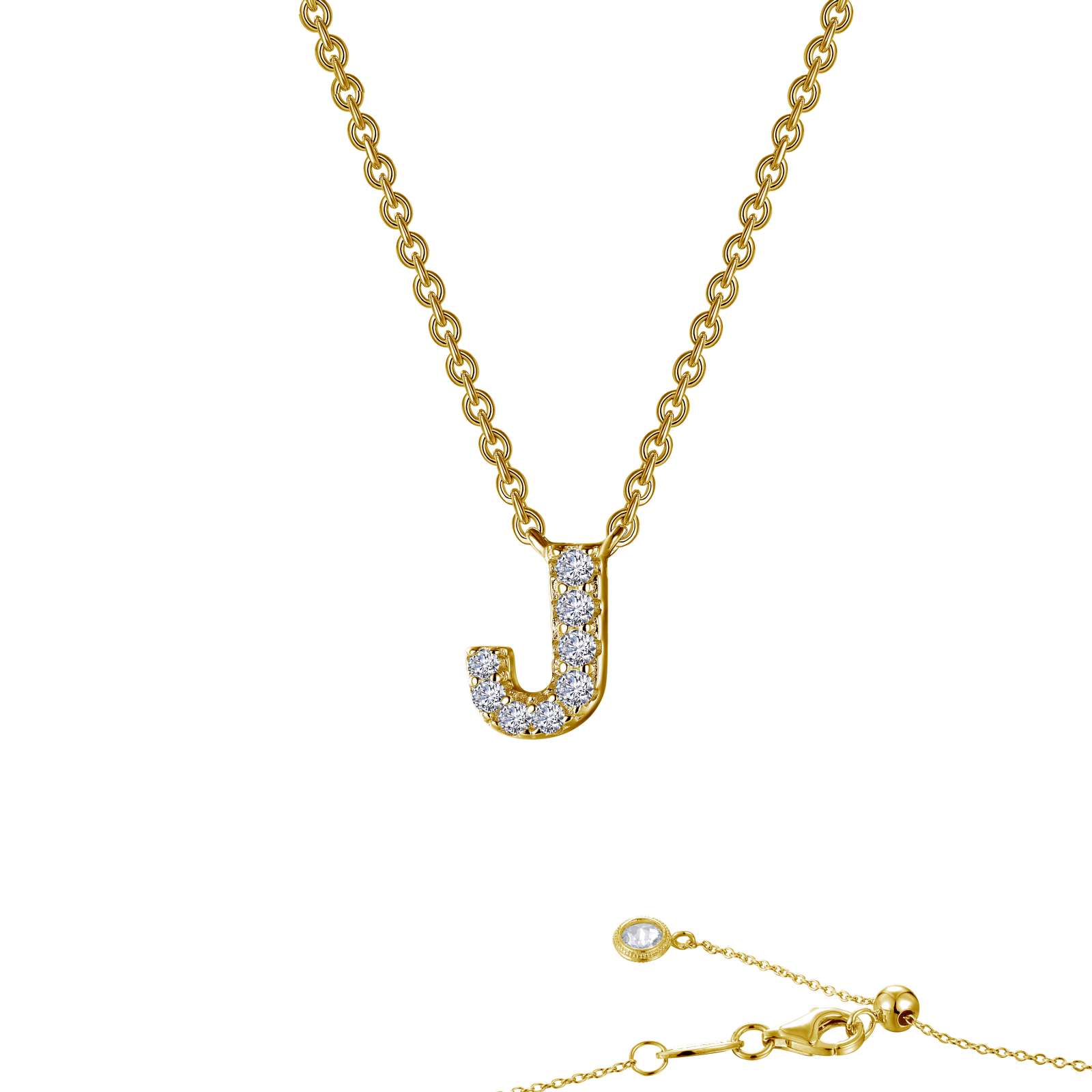 Letter J Pendant Necklace-9N090CLG