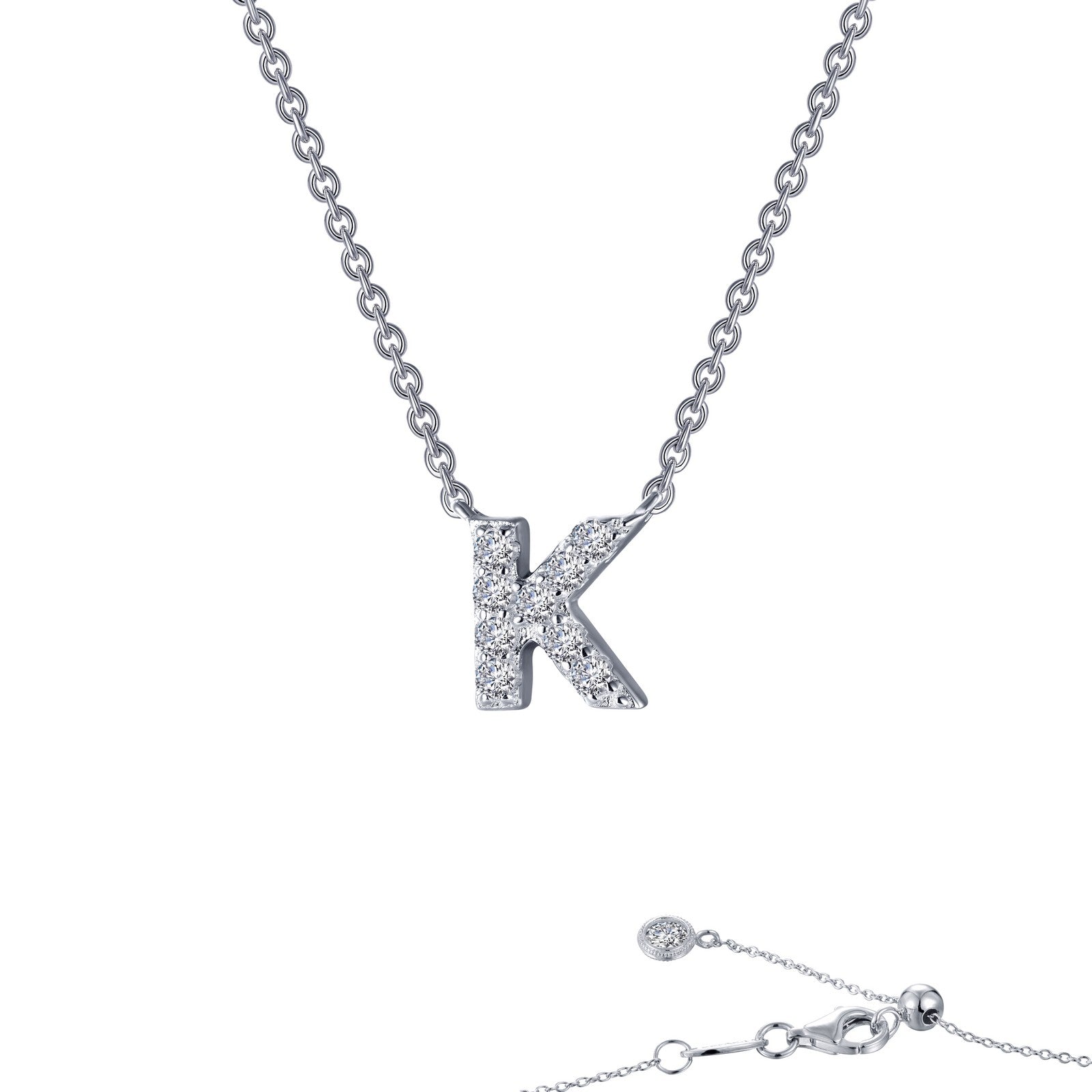 Sideways Uppercase Block Initial Necklace in Sterling Silver (1 Letter) |  Zales