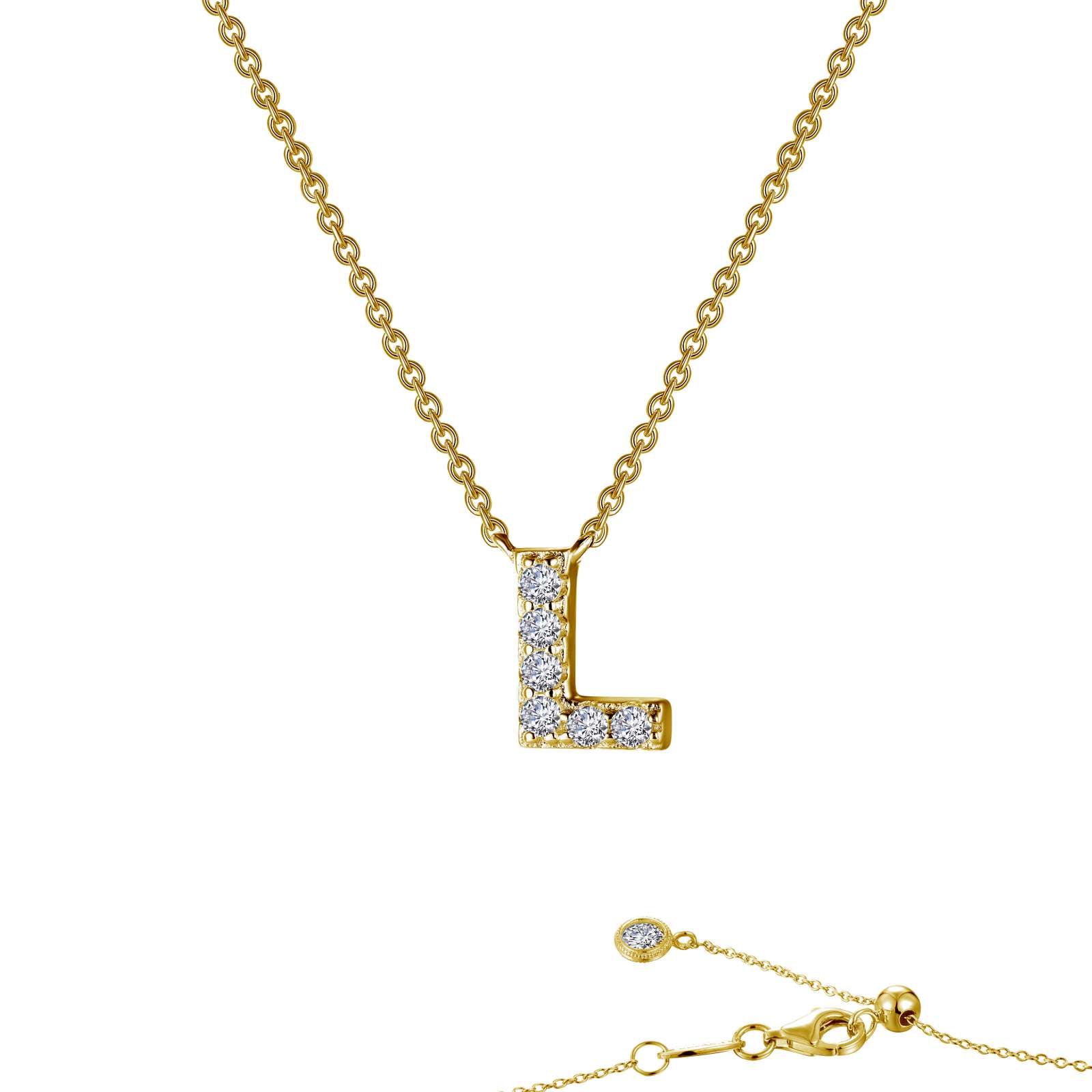 Letter L Pendant Necklace-9N092CLG