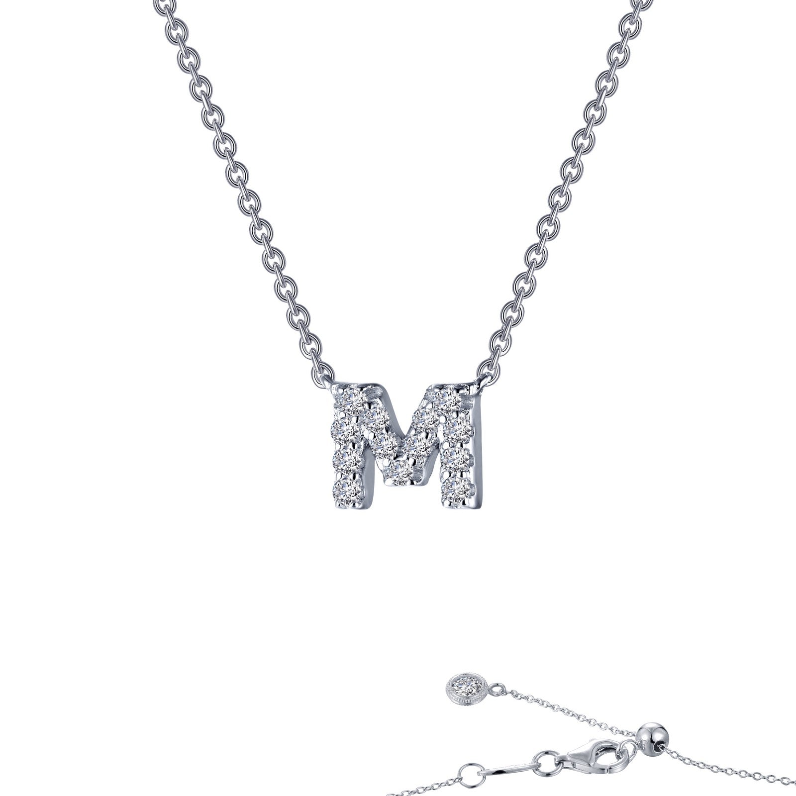 Letter M Pendant Necklace-9N093CLP