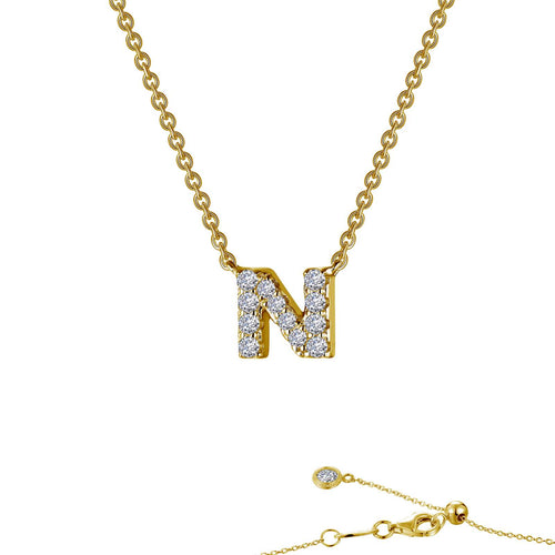 Letter N Pendant Necklace-9N094CLG