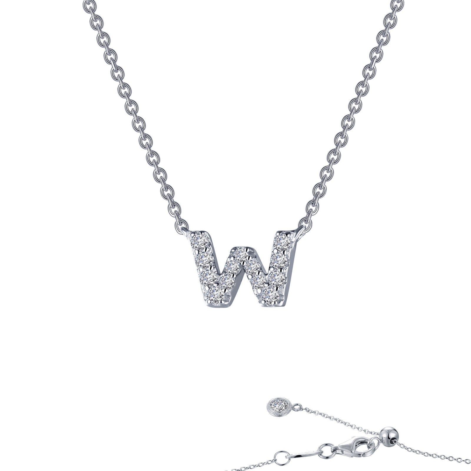 Letter W Pendant Necklace-9N103CLP