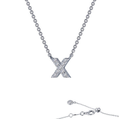 Letter X Pendant Necklace-9N104CLP