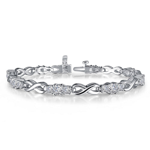 4.23 CTW 3-Stone Infinity Alternating Bracelet-B0042CLP