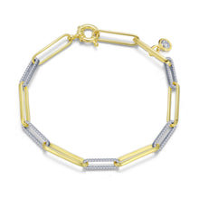 Load image into Gallery viewer, 1.65 CTW 2-Tone Paperclip Bracelet-B0168CLT
