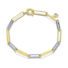 Load image into Gallery viewer, 1.65 CTW 2-Tone Paperclip Bracelet-B0168CLT
