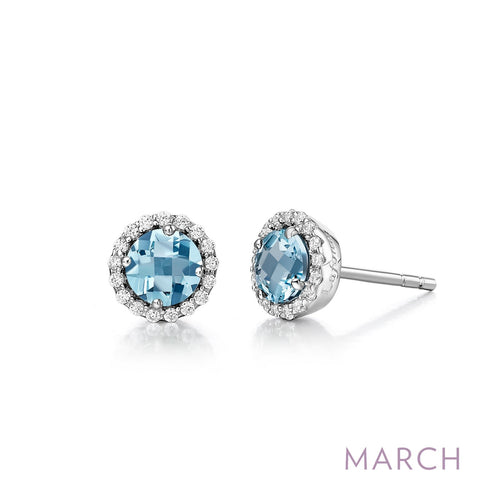 March Birthstone Earrings-BE001AQP